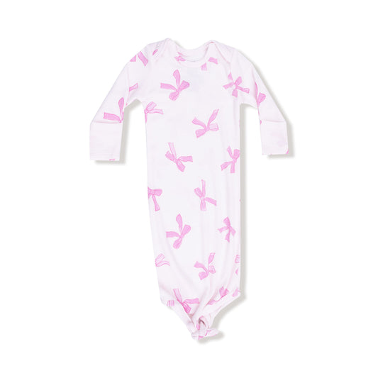Angel Dear 0-3M Angel Dear Knotted Gown Pretty Bows