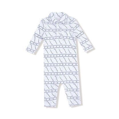 Angel Dear Angel Dear Polo Romper in Golf Club