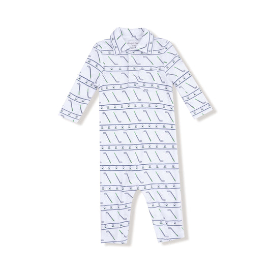 Angel Dear Angel Dear Polo Romper in Golf Club