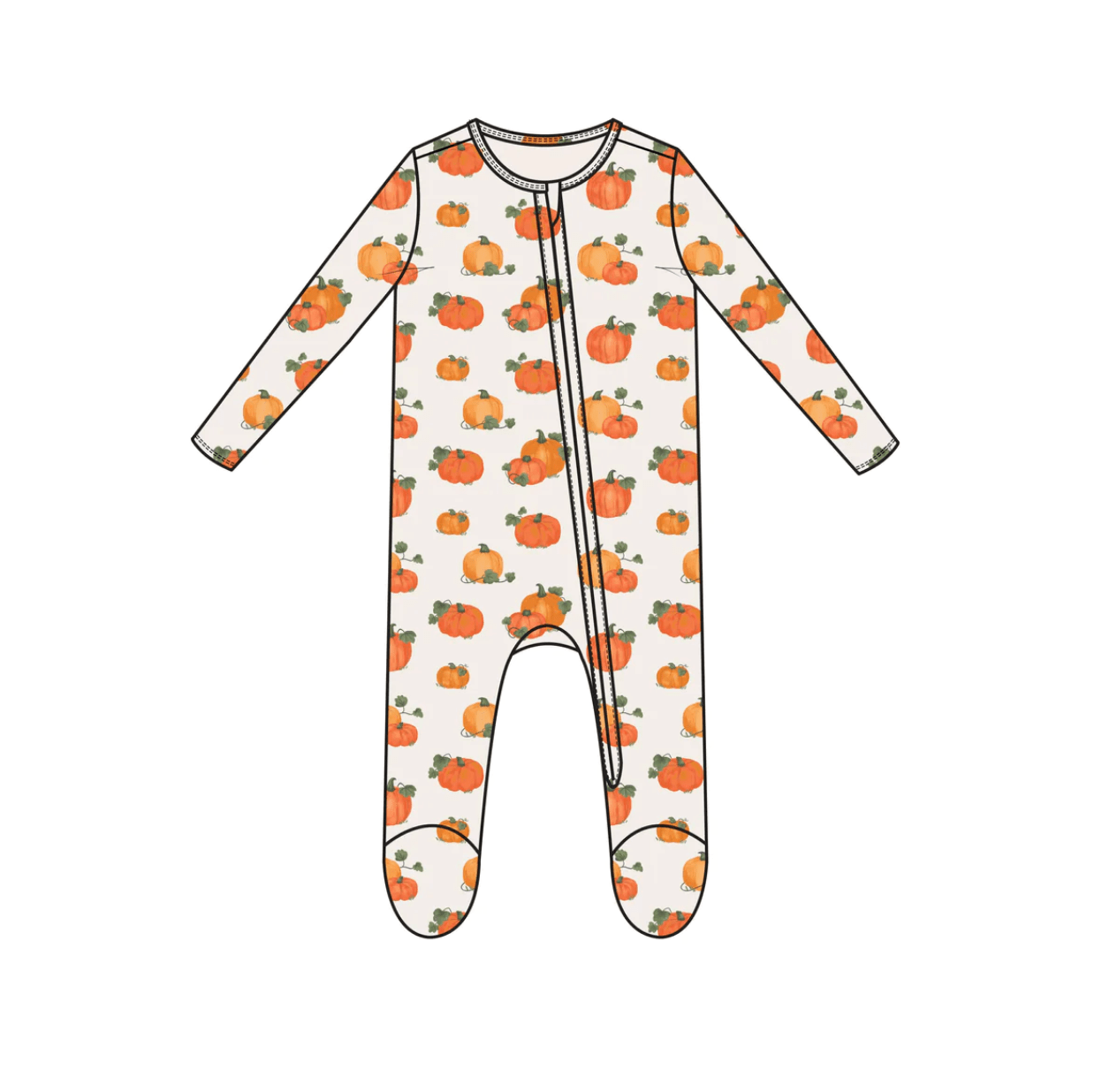 Angel Dear Pumpkin Patch 2 Way Zipper Footie Orange