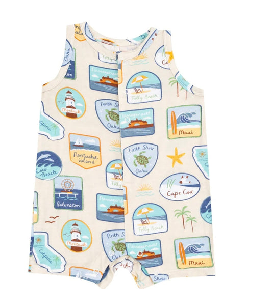 Angel Dear Beach Patch Sleeveless Shortie Romper