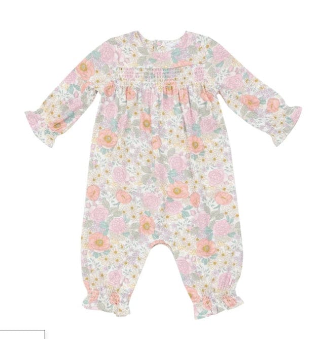 Angel Dear SMOCKED ROMPER PEONIES & ROSES