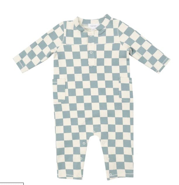 Angel Dear UNI ROMPER  CHECKERBOARD GRAY MIST