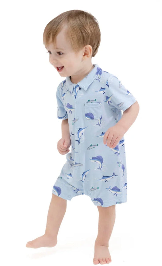 Angel Dear Polo Shortie Deep Sea Fishing Blue
