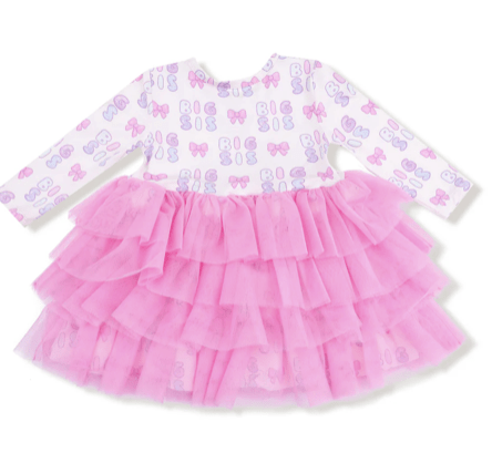 Angel Dear Big Sis LS Layered Tulle Dress