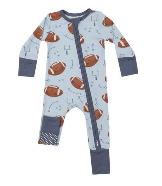 Angel Dear 2 WAY ZIPPER ROMPER FOOTBALLS BLUE