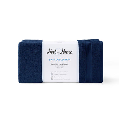 Arkwright Home White Host & Home Soft Cotton Hand Towels (6-Pack), 16x28, 400 GSM HT-HH1628-3.5-WHT