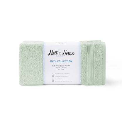Arkwright Home White Host & Home Soft Cotton Hand Towels (6-Pack), 16x28, 400 GSM HT-HH1628-3.5-WHT