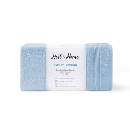 Arkwright Home White Host & Home Soft Cotton Hand Towels (6-Pack), 16x28, 400 GSM HT-HH1628-3.5-WHT