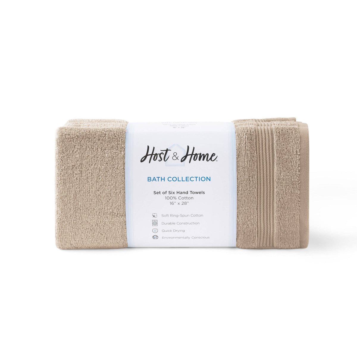 Arkwright Home White Host & Home Soft Cotton Hand Towels (6-Pack), 16x28, 400 GSM HT-HH1628-3.5-WHT