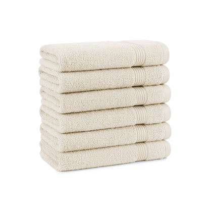 Arkwright Home White Host & Home Soft Cotton Hand Towels (6-Pack), 16x28, 400 GSM HT-HH1628-3.5-WHT