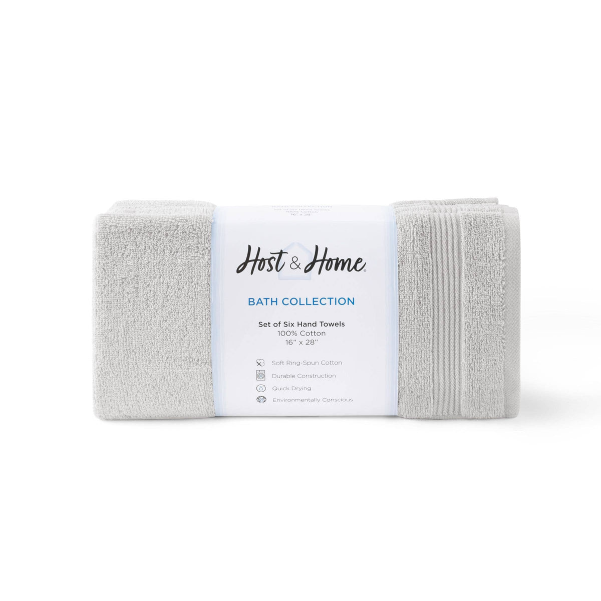 Arkwright Home White Host & Home Soft Cotton Hand Towels (6-Pack), 16x28, 400 GSM HT-HH1628-3.5-WHT