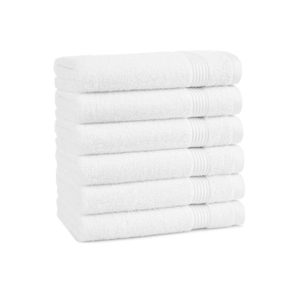 Arkwright Home White Host & Home Soft Cotton Hand Towels (6-Pack), 16x28, 400 GSM HT-HH1628-3.5-WHT