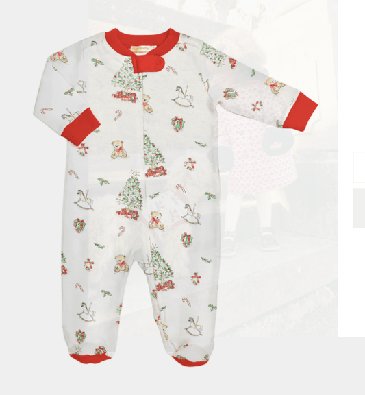 Baby Chic Christmas Tree Zipped Footie