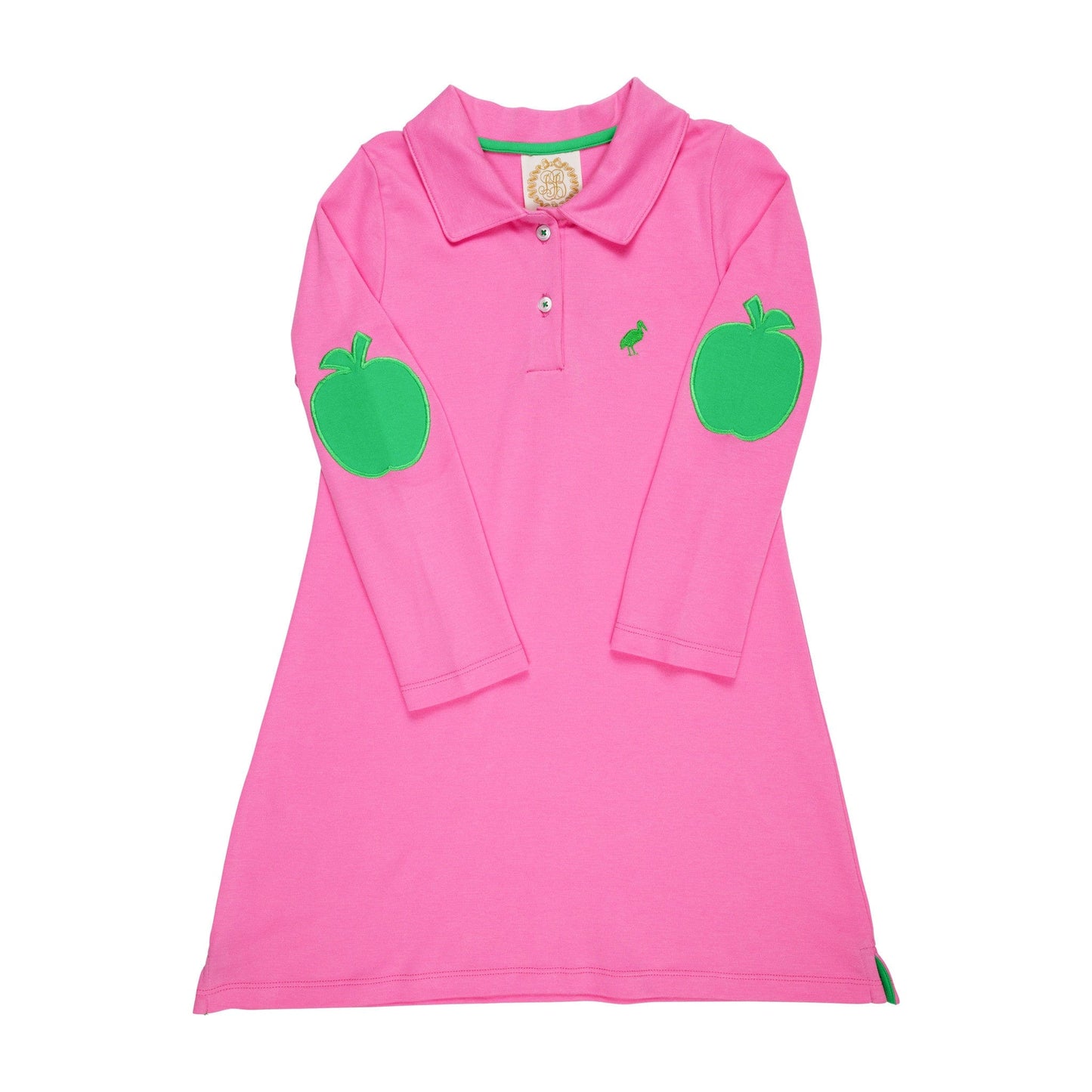 Beaufort Bonnet Company Pink Polo dress with green apple