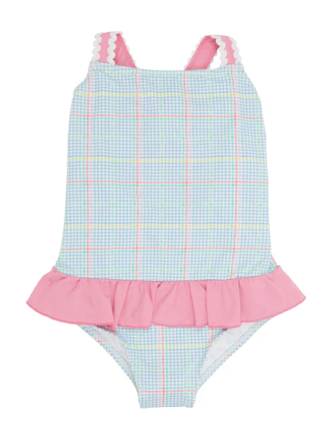 Beaufort Bonnet Company Taylor Bay Bathing Suit Piccadilly Plaid/Hamptons Hot Pink