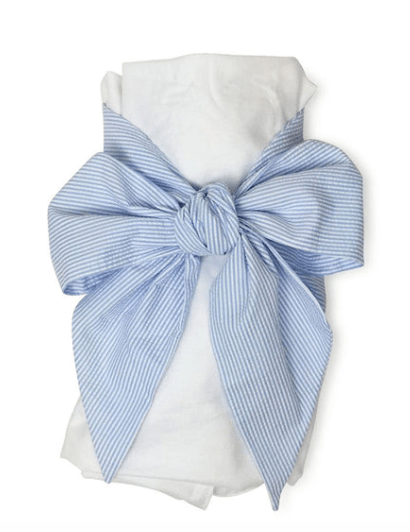 Beaufort Bonnet Company The Beaufort Bonnet Company-Blue Bow Swaddle-Seersucker