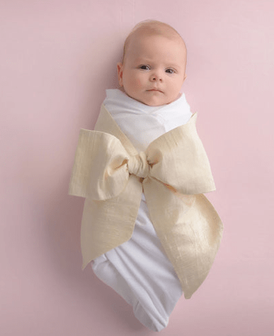 Beaufort Bonnet Company The Beaufort Bonnet Company- Pearl Strand  Bow Swaddle- Silk