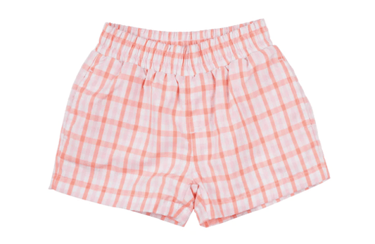 Beaufort Bonnet Company The Beaufort Bonnet Company-Plaid Tega shorts orange /pink