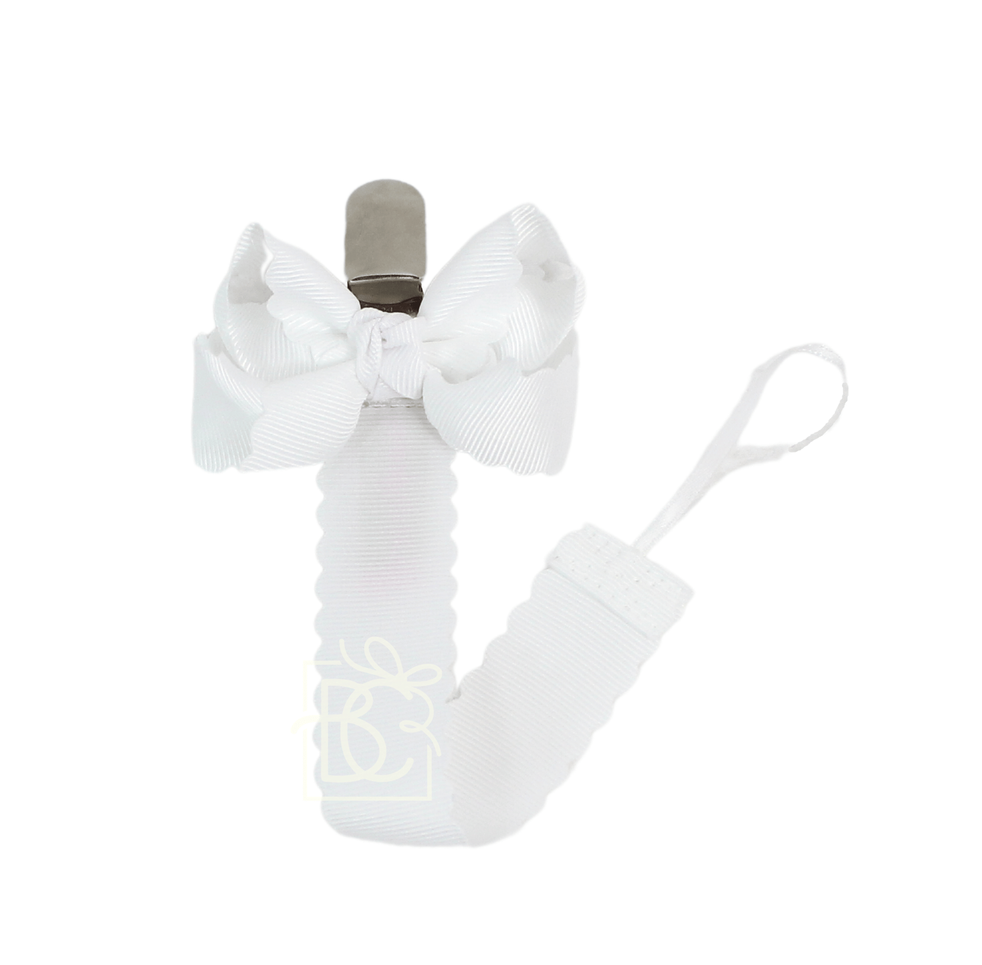 Beyond Creations, LLC Scalloped Grosgrain Pacifier Clip w/ Detachable Bow