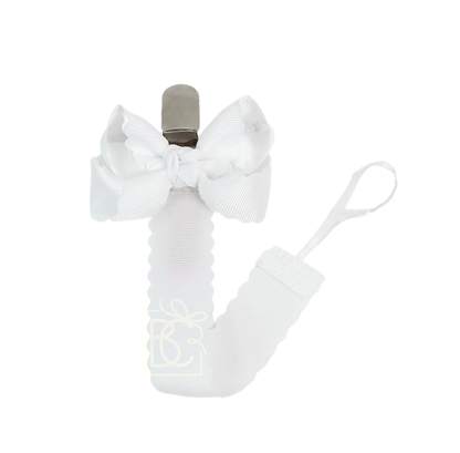 Beyond Creations, LLC Scalloped Grosgrain Pacifier Clip w/ Detachable Bow