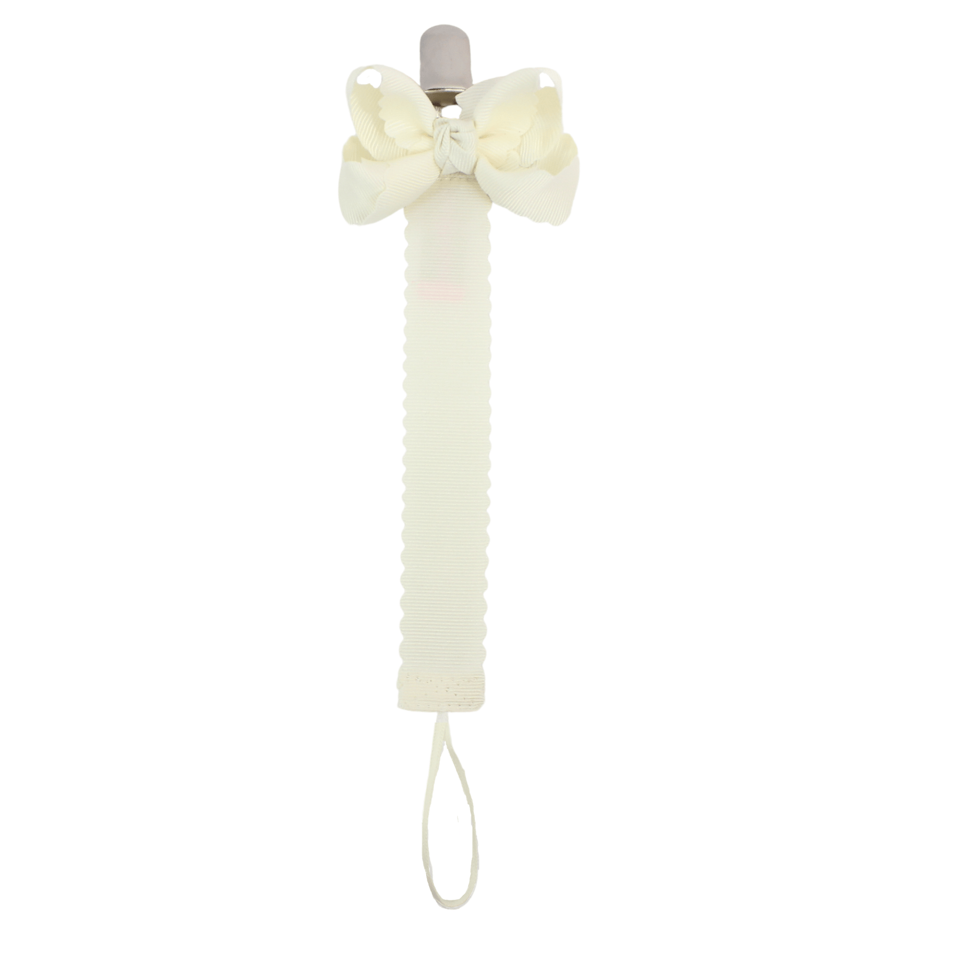 Beyond Creations, LLC Scalloped Grosgrain Pacifier Clip w/ Detachable Bow
