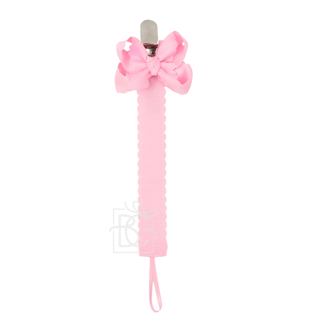 Beyond Creations, LLC Scalloped Grosgrain Pacifier Clip w/ Detachable Bow