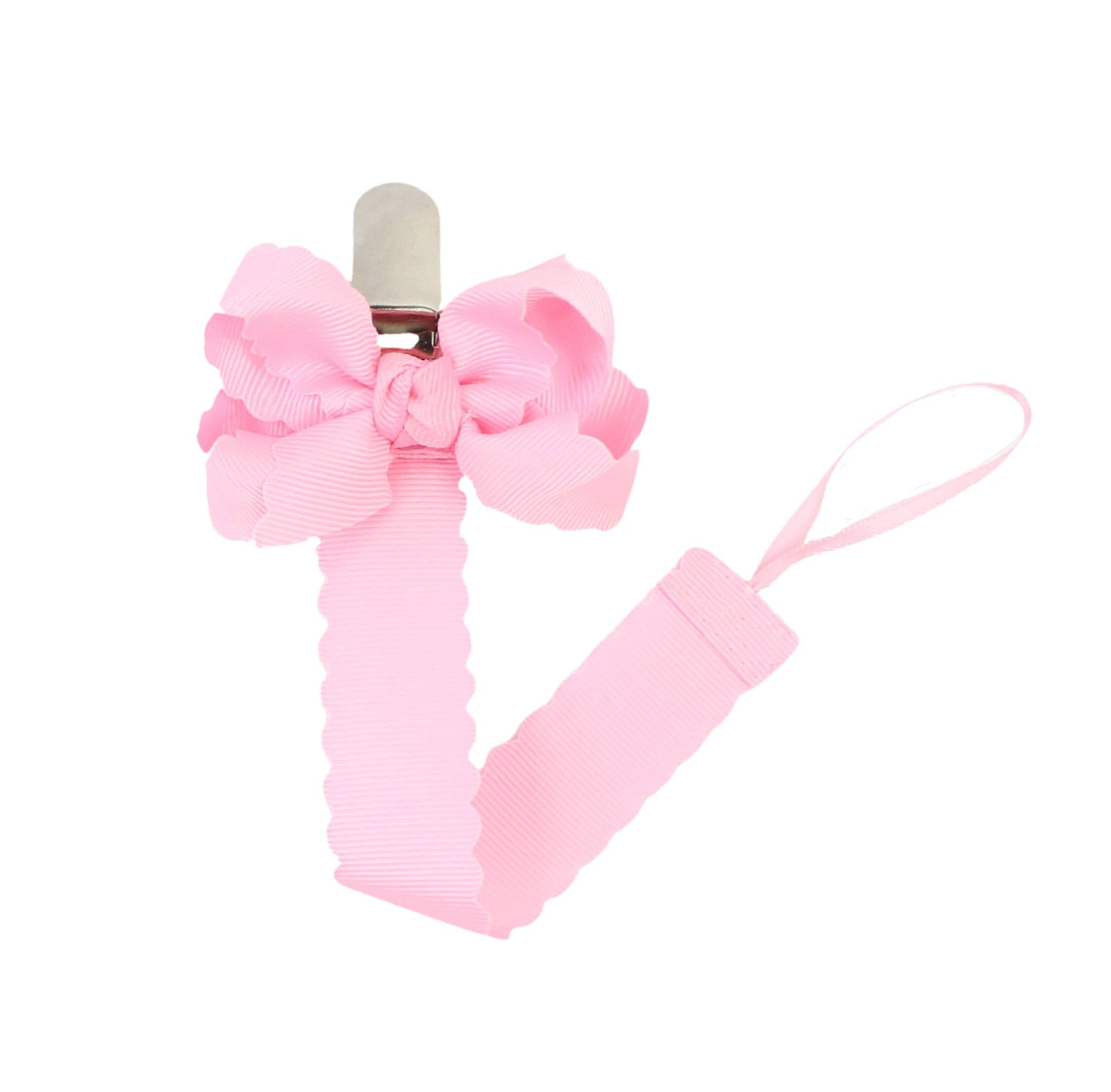 Beyond Creations, LLC Scalloped Grosgrain Pacifier Clip w/ Detachable Bow