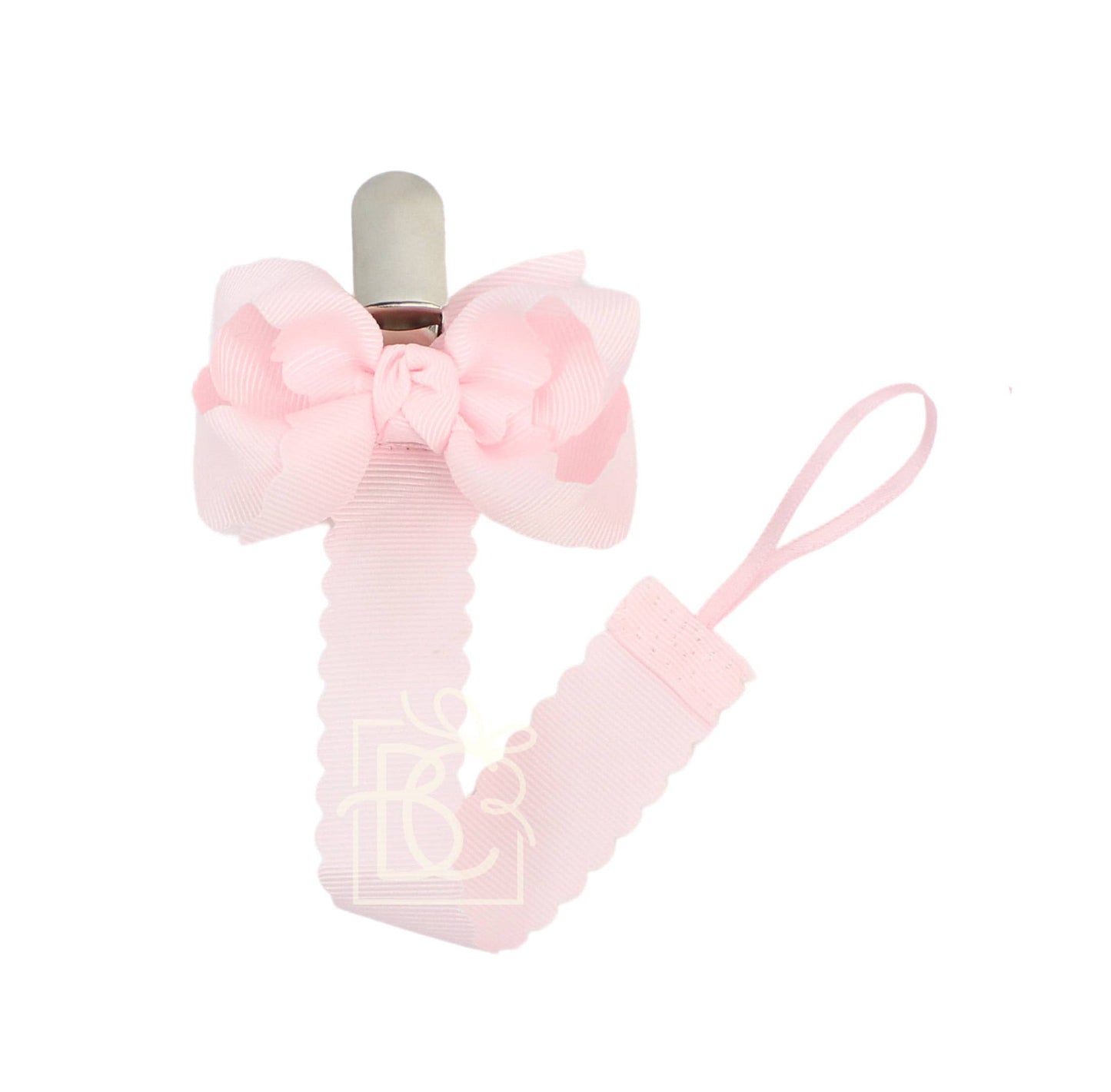 Beyond Creations, LLC Scalloped Grosgrain Pacifier Clip w/ Detachable Bow