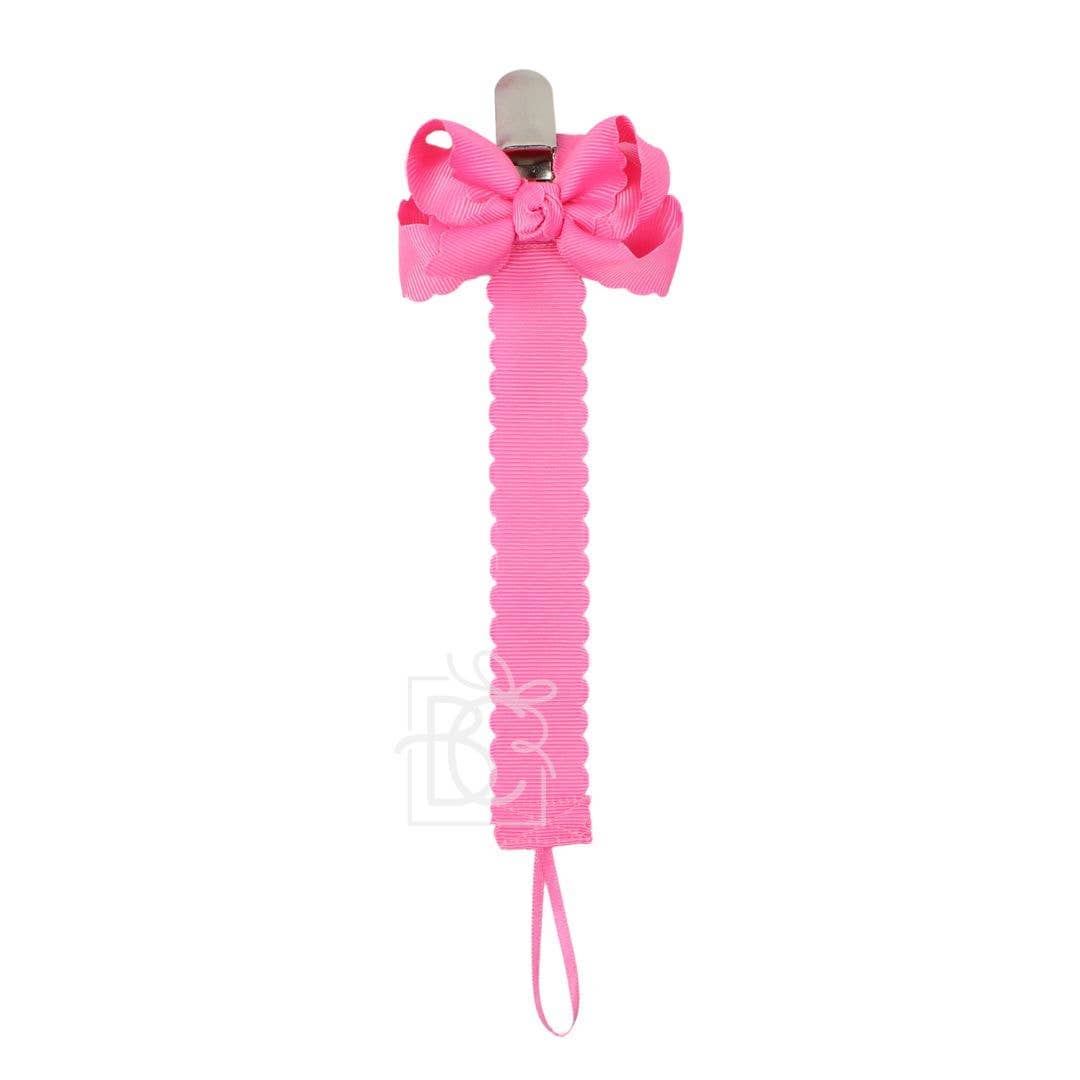 Beyond Creations, LLC Scalloped Grosgrain Pacifier Clip w/ Detachable Bow