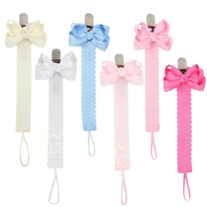 Beyond Creations, LLC Scalloped Grosgrain Pacifier Clip w/ Detachable Bow