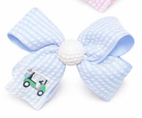 BITS AND BOWS Blue Golf Ball Hiar Bow