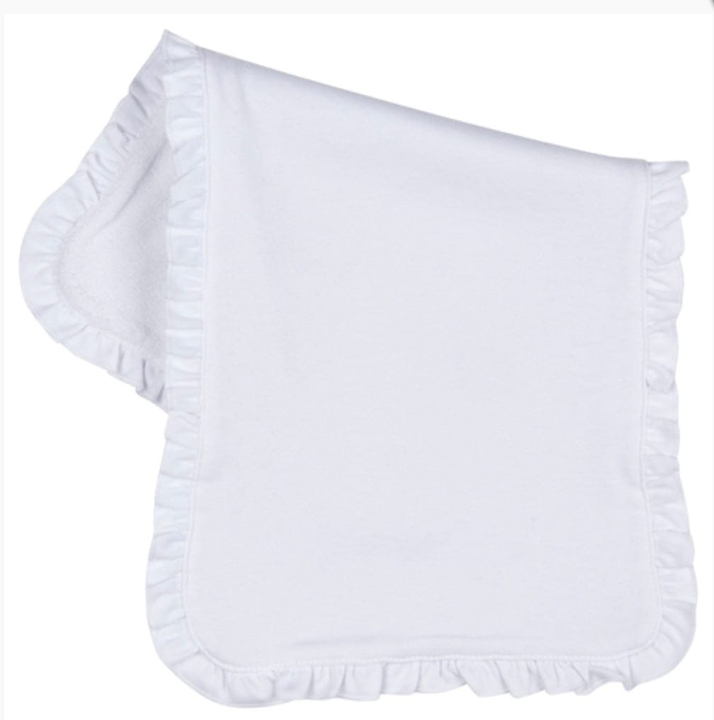 Blanks Boutique White Burp Cloths w/ruffles