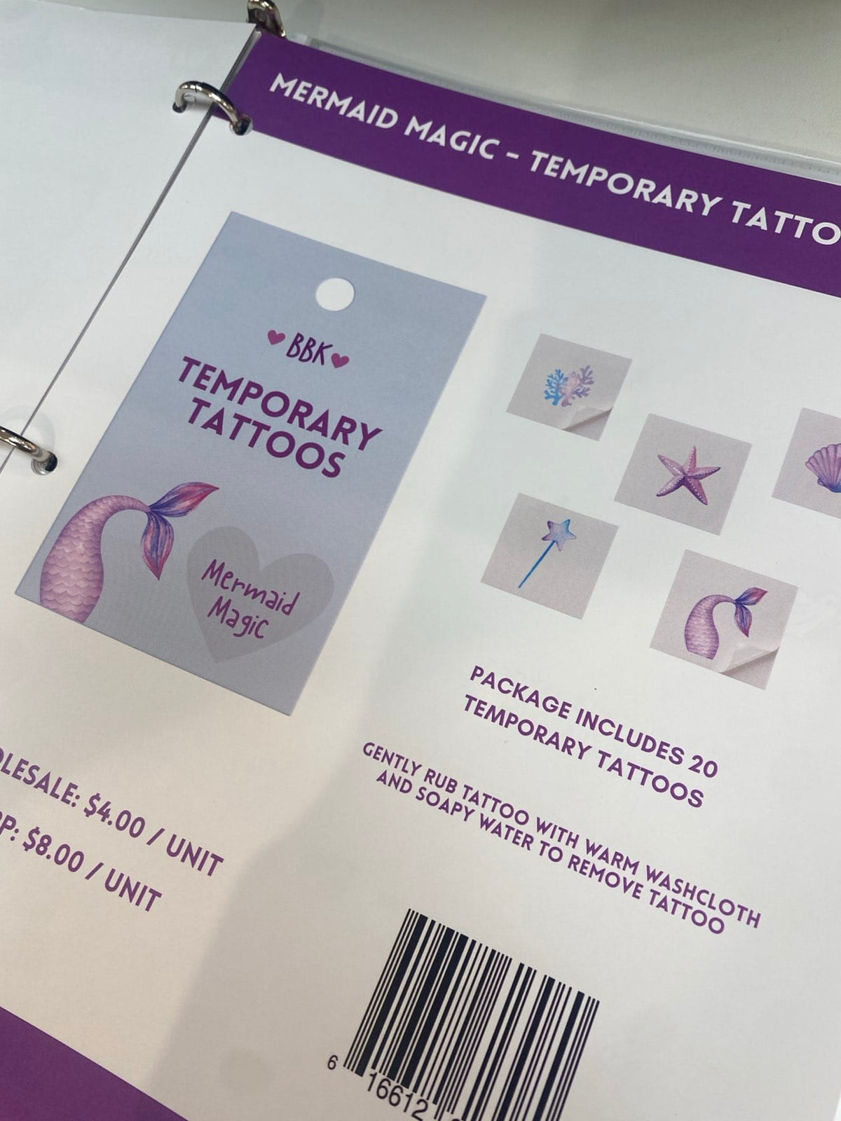 BOCA BEAR Temporary Mermaid Tattoos
