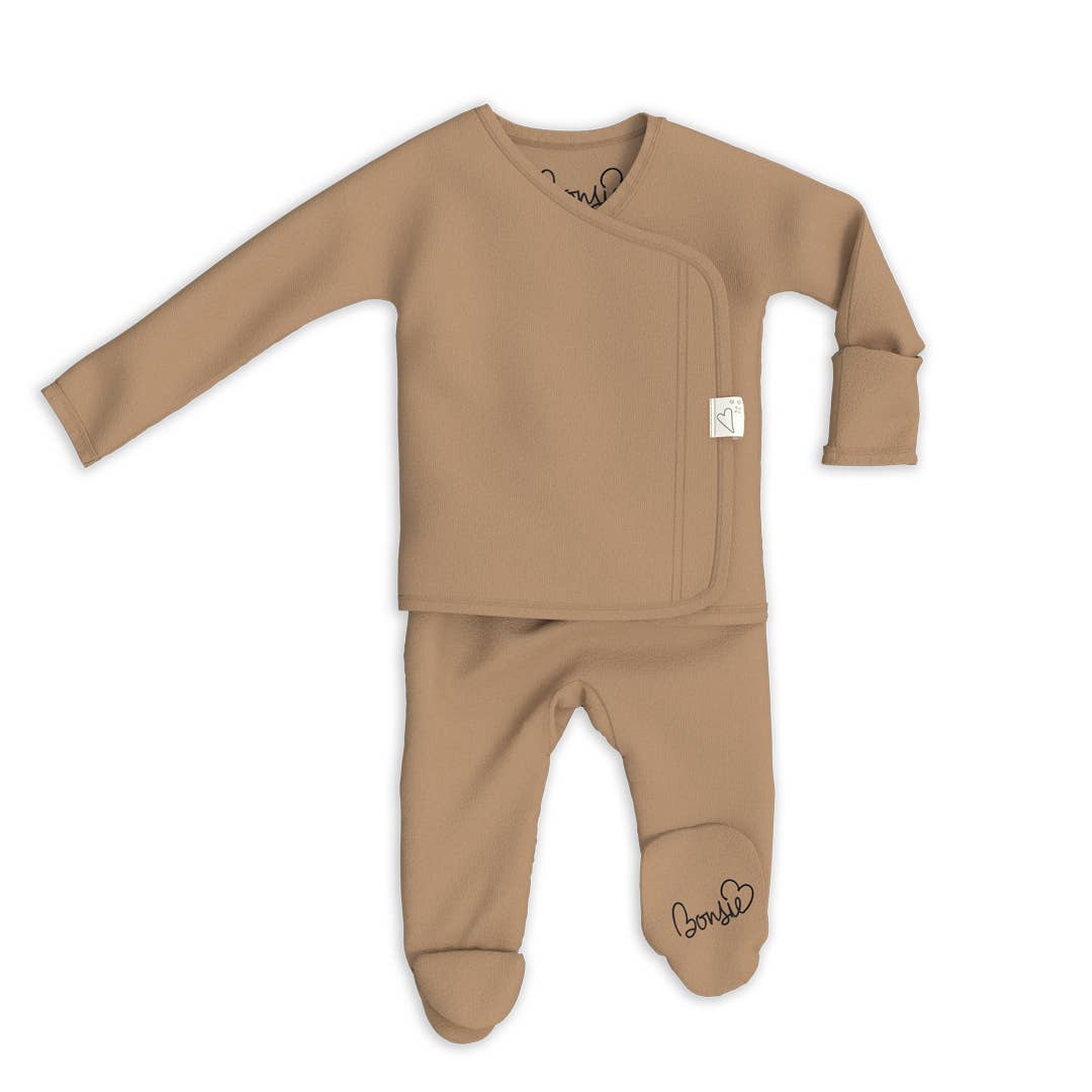 Bonsie Skin to Skin Babywear 0-3 Months Bonsie Footie - Mocha BOF002MO03