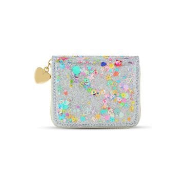 CARRYING KIND Confetti Wallet: Silver