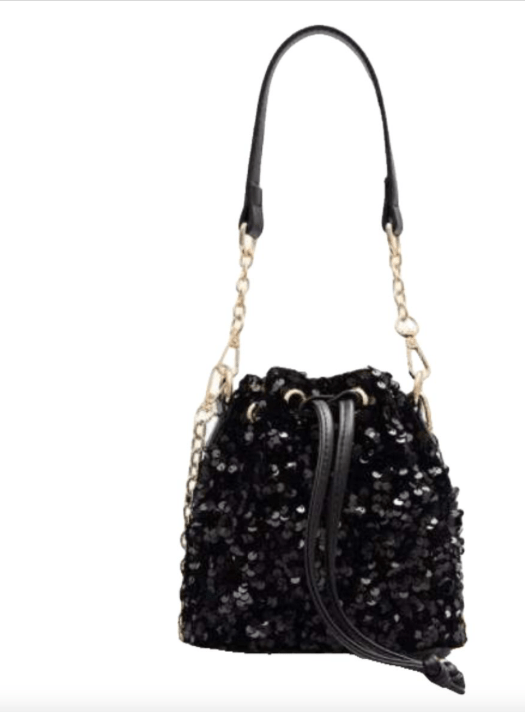 Carrying Kind Black Carrying Kind Roxie sequin drawstring purse
