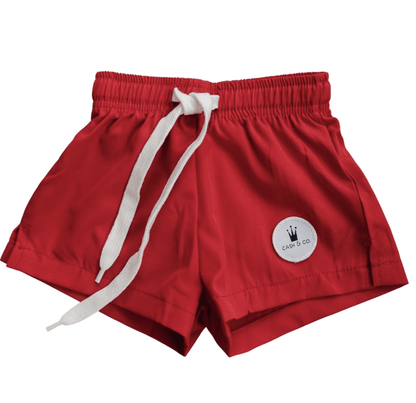 Cash and Co Scarlet Drip Swim Trunks