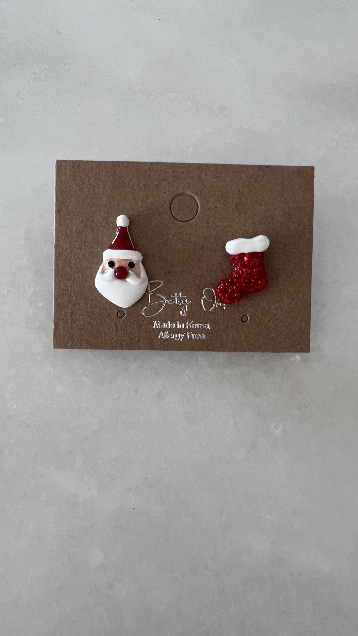 Crystal Works Default Santa and Red Stocking Earrings Allergy Free