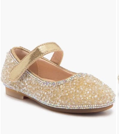 Doe a Dear/ Klien Group Gold / US 6/EUR 22 RHINESTONE Girls Dress Shoes