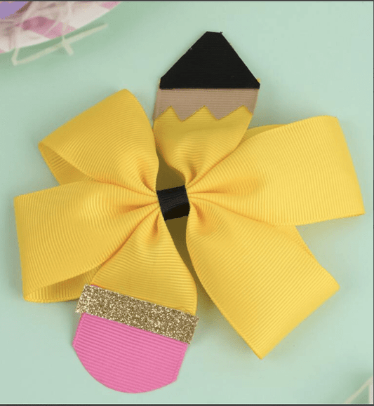 Faire Pencil Pencil Hair Bow Back to School