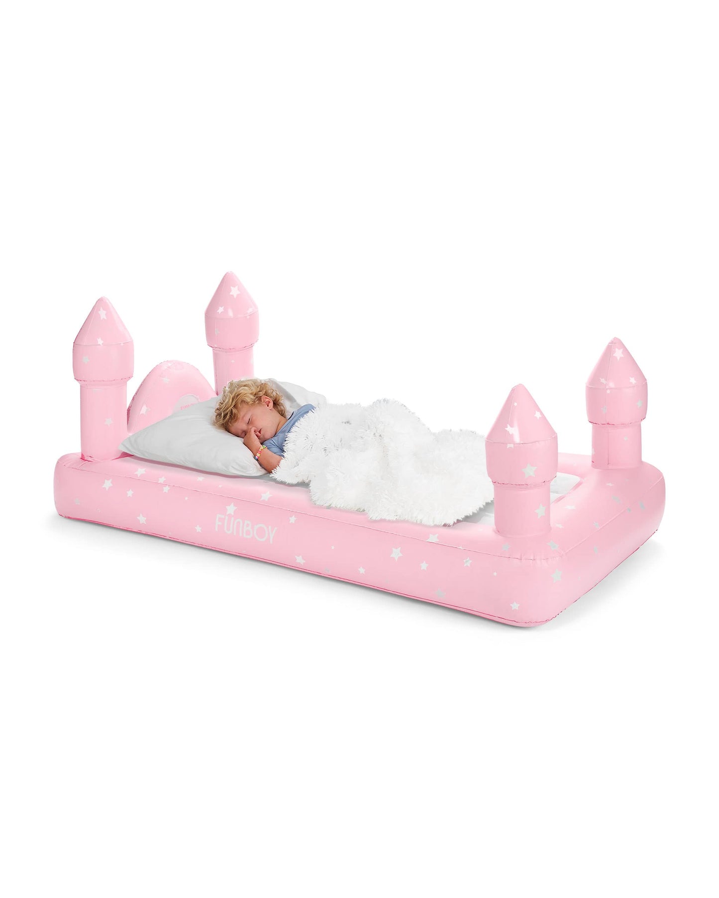 FUNBOY Pink Castle Sleepover Kids Air Mattress BED-CASTLE-P
