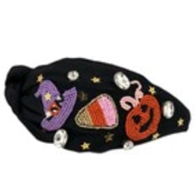 Golden Stella Black candy corn Halloween Theme bead headband