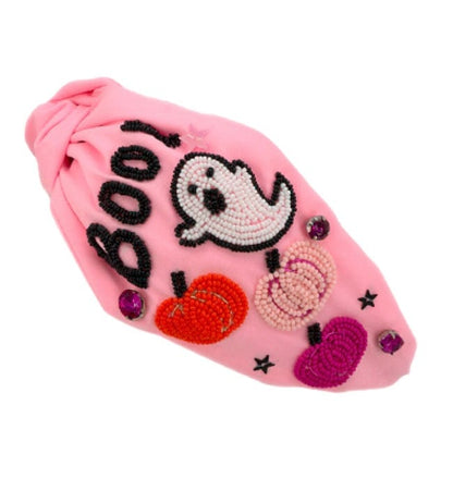 Golden Stella Pink Ghost Halloween Theme bead headband