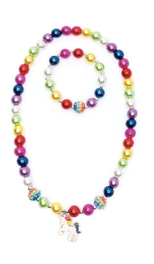 Great Pretenders Gumball Rainbow Necklace & Bracelet Set