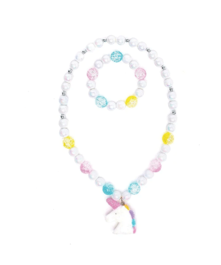 great pretenders White Unicorn Necklace & Bracelet Set