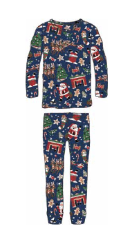 Hatley Little Blue House Inc. Books to Bed Twas night before Christmas BLUE LS PJ's