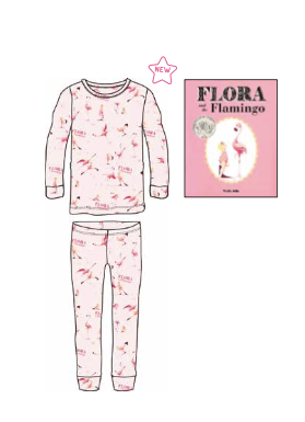 Hatley Little Blue House Inc. Flora and Flamingo PJ & Books Set