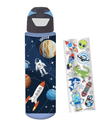 Hot Focus H2O water Bottle w/stickers Space