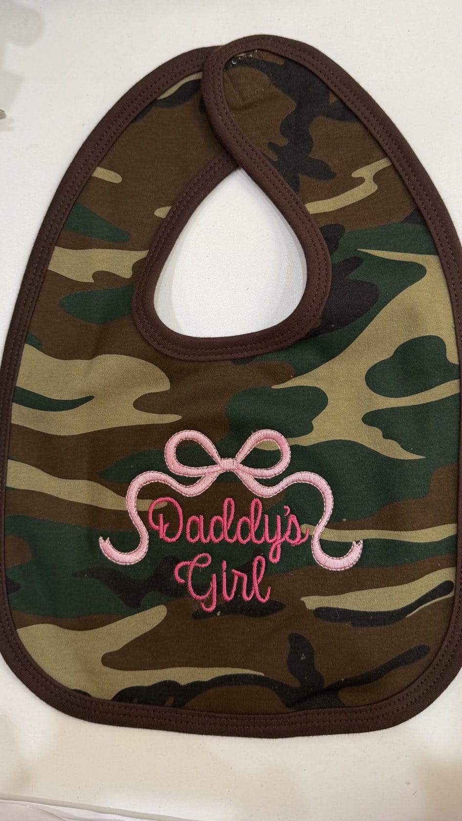JUDY DESIGNS Camo Bib-Daddy's Girl